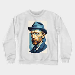 Vincent's Vision: A Van Gogh Portrait Illustration Crewneck Sweatshirt